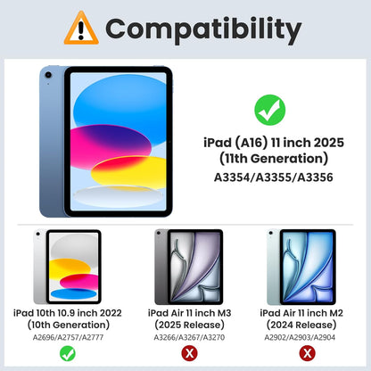 Homeecore for iPad (A16) 11th Generation Case 11 Inch 2025, iPad 10th Generation Case 10.9 Inch 2022, Slim Stand Hard PC Translucent Back Shell Smart Cover, Support Touch ID, Auto Wake/Sleep, Navy Blue
