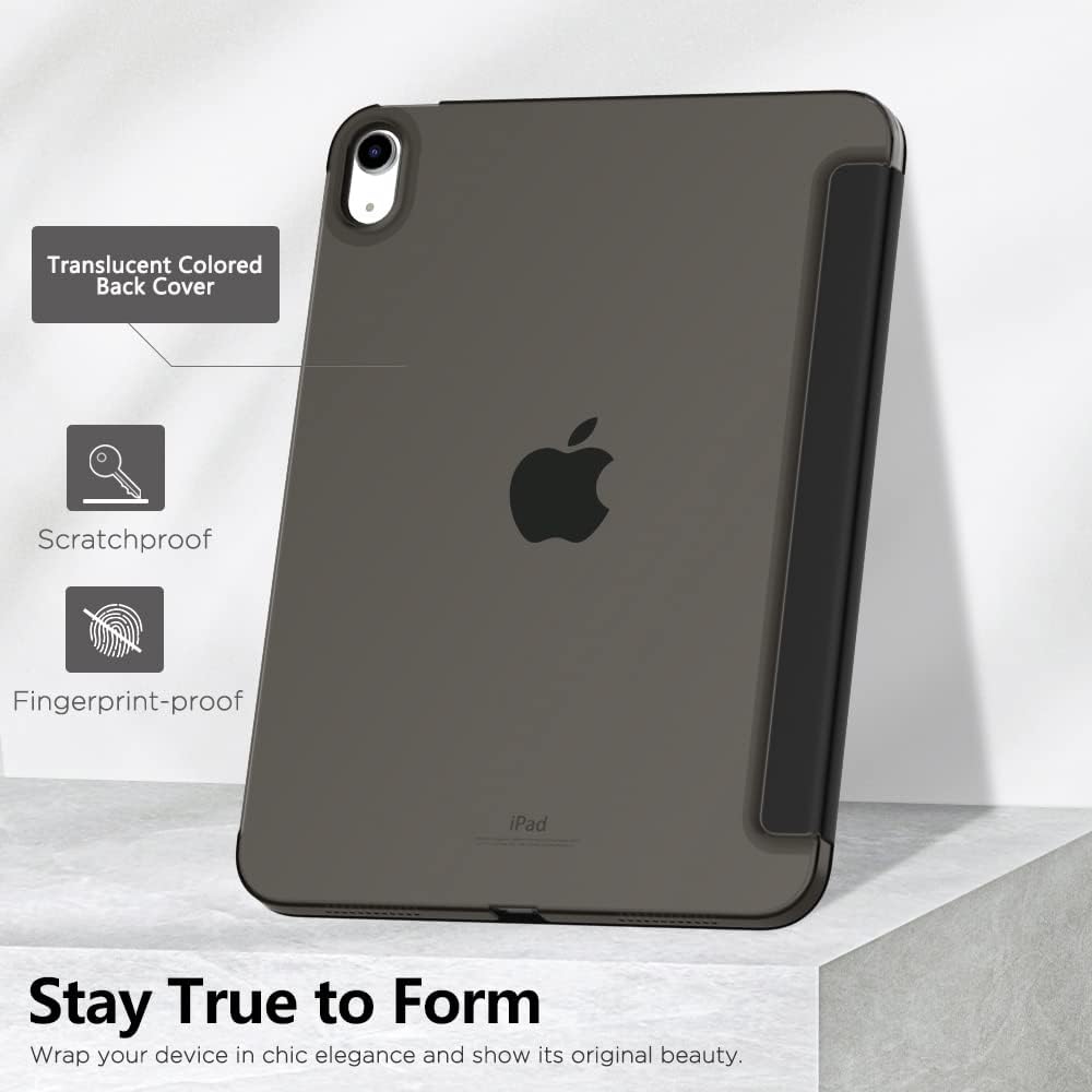 Homeecore for iPad (A16) 11th Generation Case 11 Inch 2025, iPad 10th Generation Case 10.9 Inch 2022, Slim Stand Hard PC Translucent Back Shell Smart Cover, Support Touch ID, Auto Wake/Sleep, Navy Blue