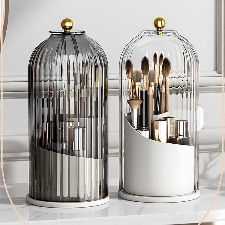 Rotating Cosmetic Organizer with Dust-Proof Cover
