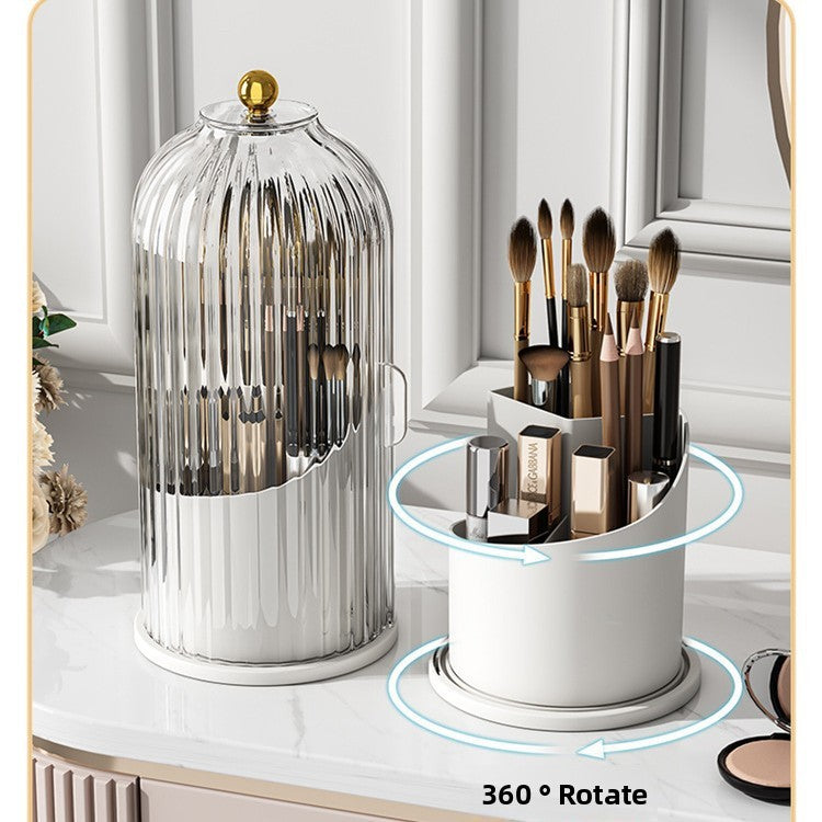 Rotating Cosmetic Organizer with Dust-Proof Cover