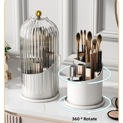 Rotating Cosmetic Organizer with Dust-Proof Cover